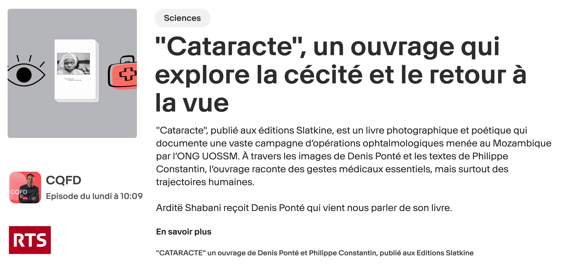 Cataracte, © denis ponté, CQFD 21 janvier 2026